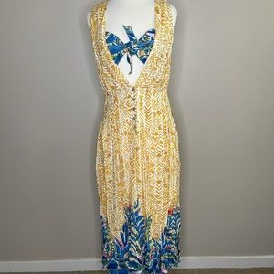 Free People Yellow Two-Piece Midi Dress Set